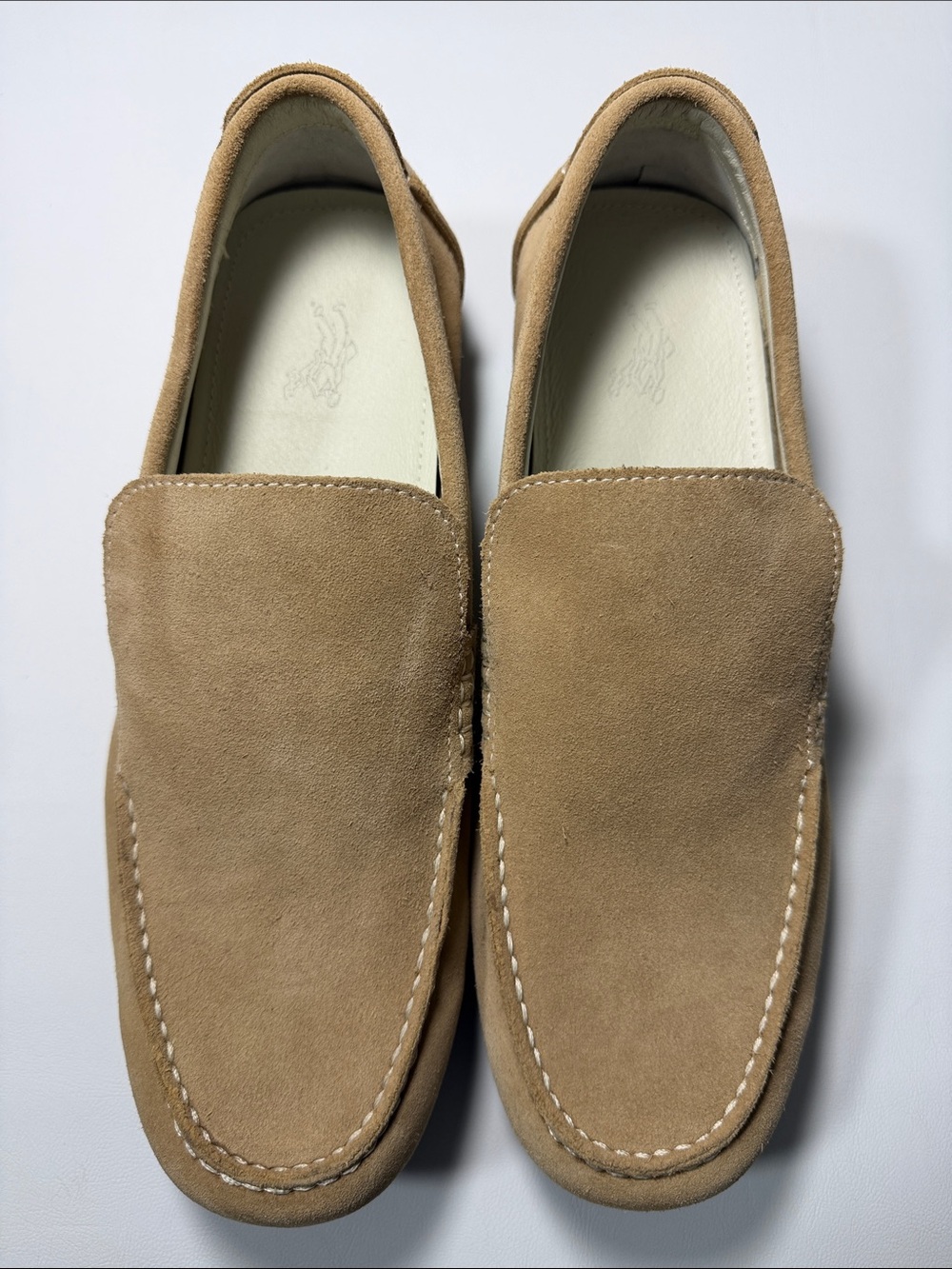 Men’s Size 9 1/2 US Ashworth  Tan Suede Slip-On Driving Loafers